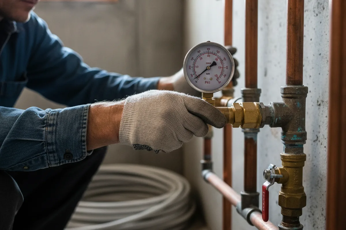 Pressure testing a repaired line during Water Line Repair in Osprey